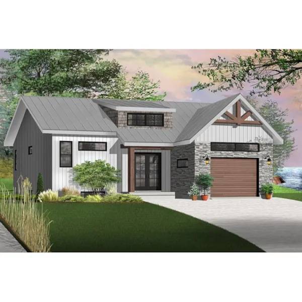 Front Photo 03 - Urbanvalley Modern Ranch Home 032D-0878 - Shop House Plans and More