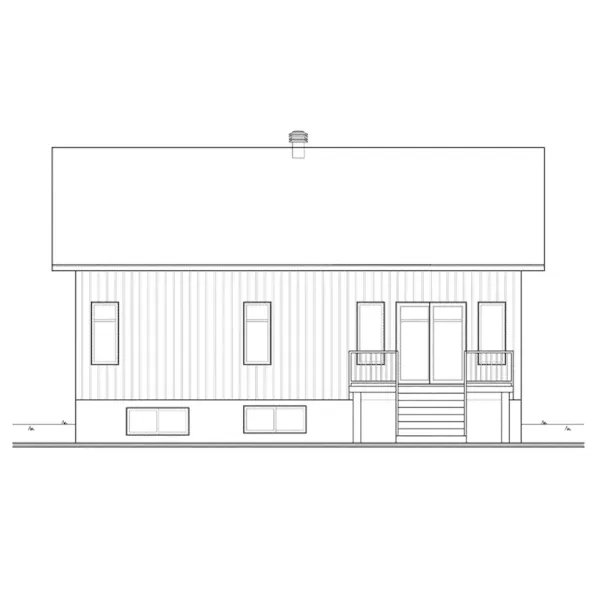 Rear Elevation - Urbanvalley Modern Ranch Home 032D-0878 - Shop House Plans and More