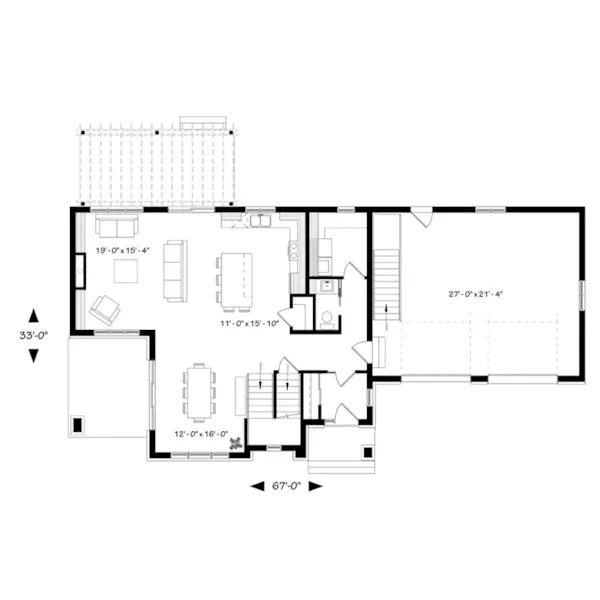 First Floor - Liana Modern Two-Story Home 032D-0881 - Shop House Plans and More