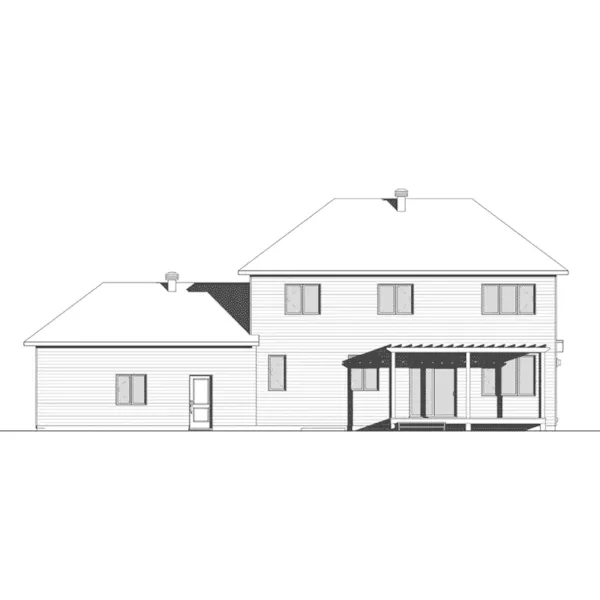 Rear Elevation - Liana Modern Two-Story Home 032D-0881 - Shop House Plans and More