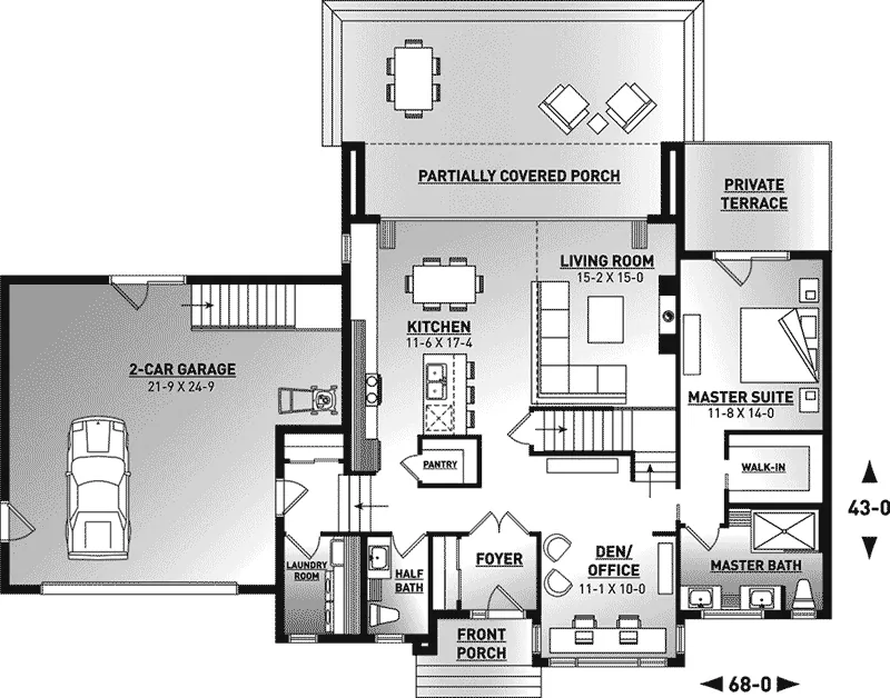 Modern House Plan First Floor - Nevio Modern Home 032D-0882 - Shop House Plans and More