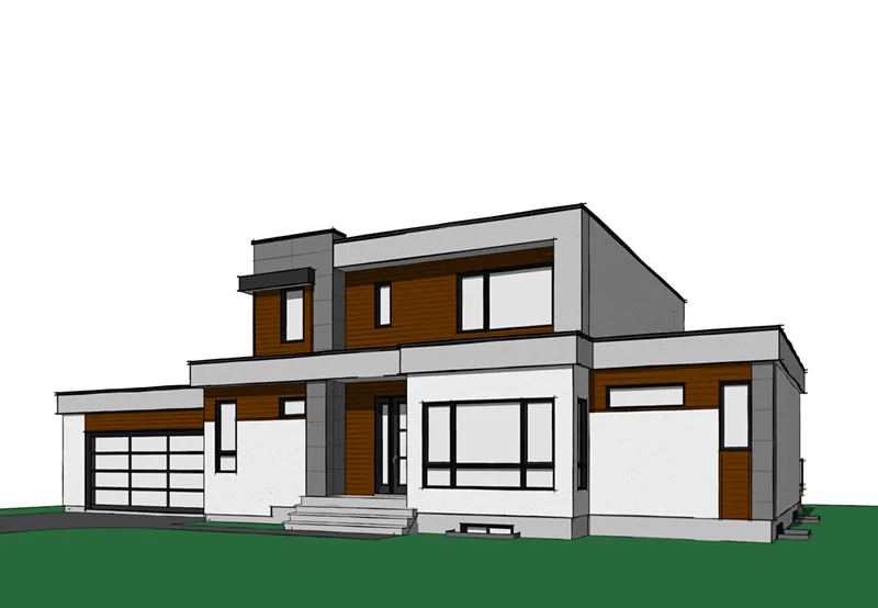 Modern House Plan Front Image - Nevio Modern Home 032D-0882 - Shop House Plans and More