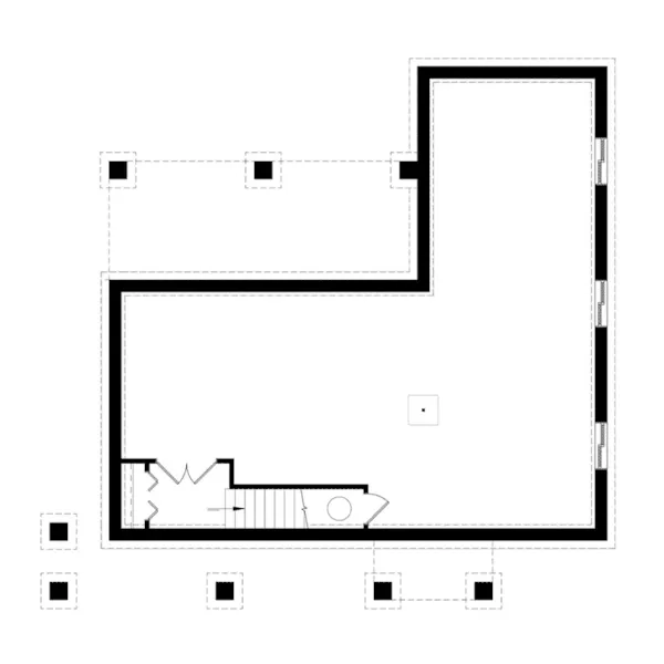 Mountain House Plan Lower Level Floor - Kellan Creek Craftsman Home 032D-0887 - Search House Plans and More