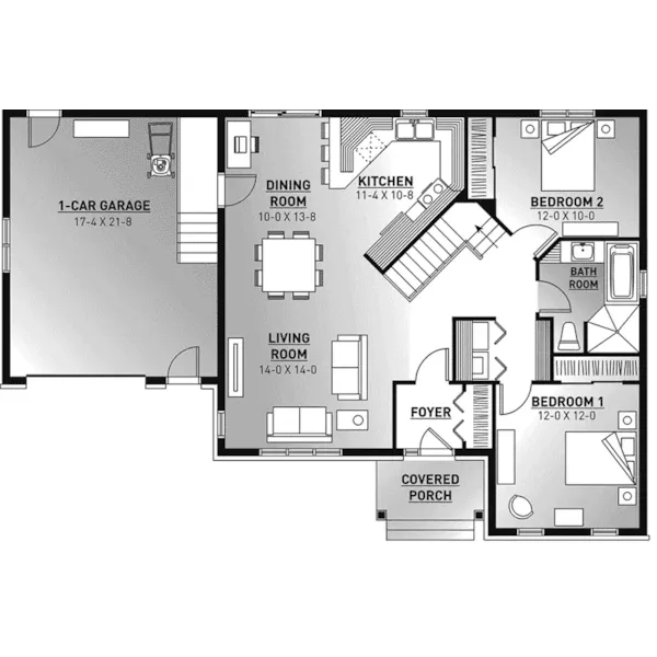 First Floor - Spring Brook One-Story Home 032D-0888 - Shop House Plans and More