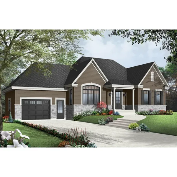 Front of Home - Spring Brook One-Story Home 032D-0888 - Shop House Plans and More