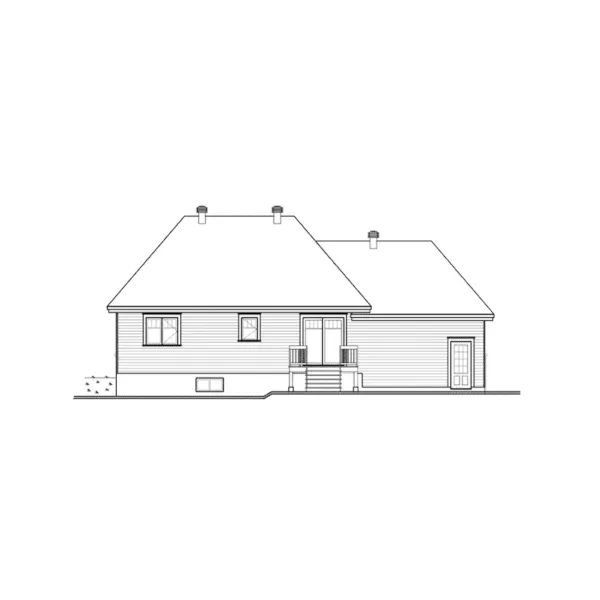 Rear Elevation - Spring Brook One-Story Home 032D-0888 - Shop House Plans and More