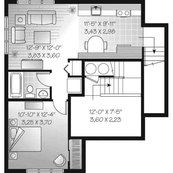 Lower Level Floor - Country Charmer Multi-Level Home 032D-0895 - Search House Plans and More