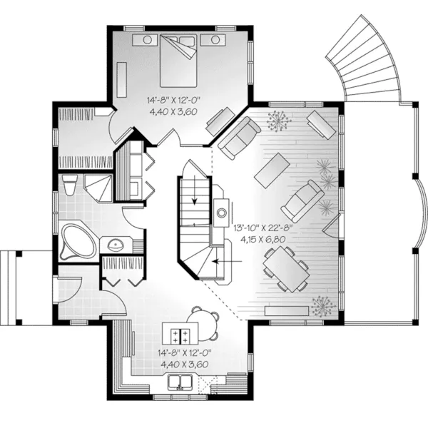 First Floor - Vistas Bungalow Home 032D-0896 - Shop House Plans and More