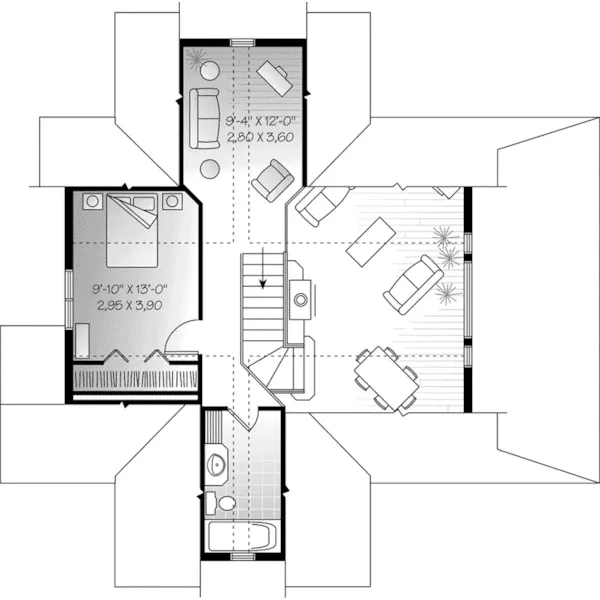 Second Floor - Vistas Bungalow Home 032D-0896 - Shop House Plans and More