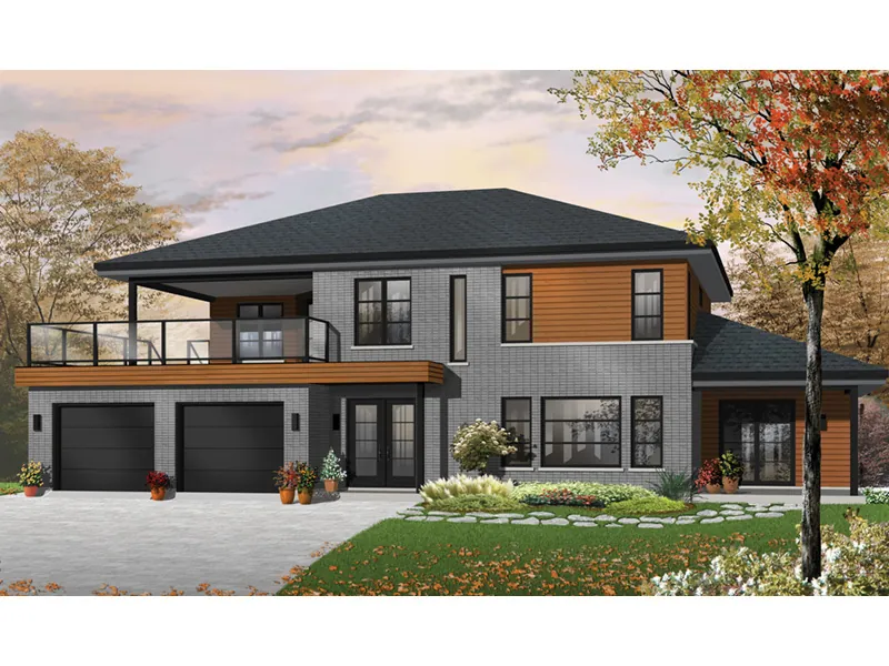Modern House Plan Front Image - Silk Woods Multi-Family Home 032D-0899 - Shop House Plans and More