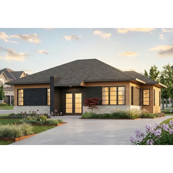 Ranch House Plan Front Photo 10 - Lotus Modern Home 032D-0905 - Shop House Plans and More