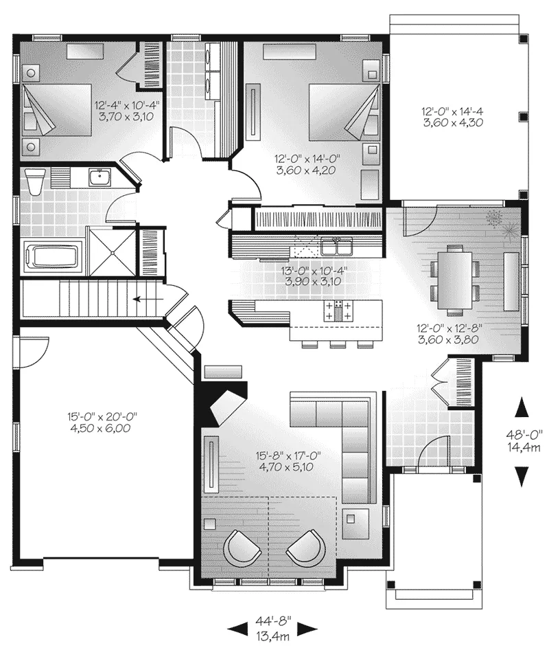 Craftsman House Plan First Floor - Hillvale Country Home 032D-0909 - Search House Plans and More