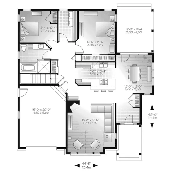 Ranch House Plan First Floor - Hillvale Country Home 032D-0909 - Search House Plans and More