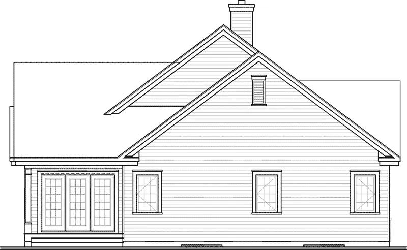 Traditional House Plan Rear Elevation - Hillvale Country Home 032D-0909 - Search House Plans and More