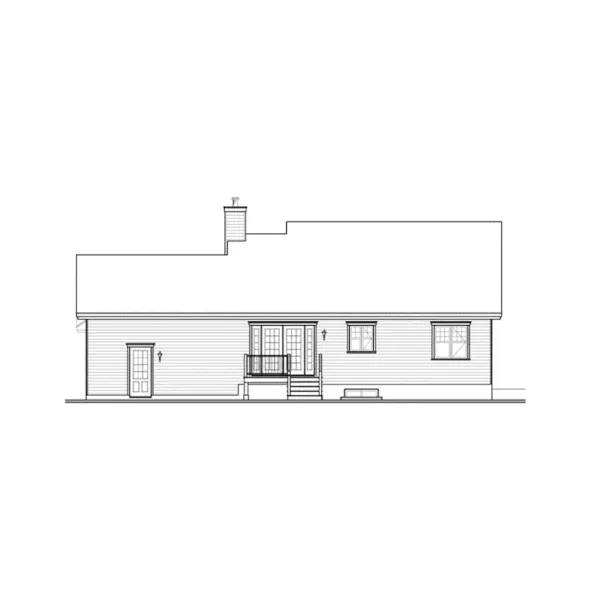 Rear Elevation - Newburg Street Traditional Home 032D-0910 - Shop House Plans and More