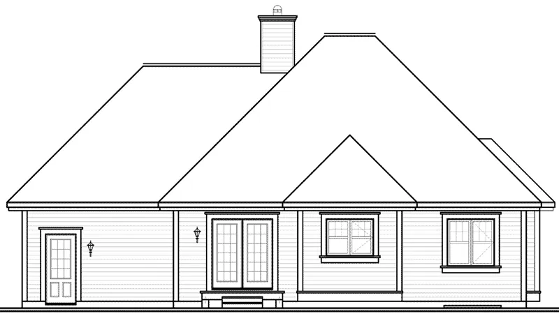 Ranch House Plan Rear Elevation - Glenclover Ranch Home 032D-0911 - Search House Plans and More