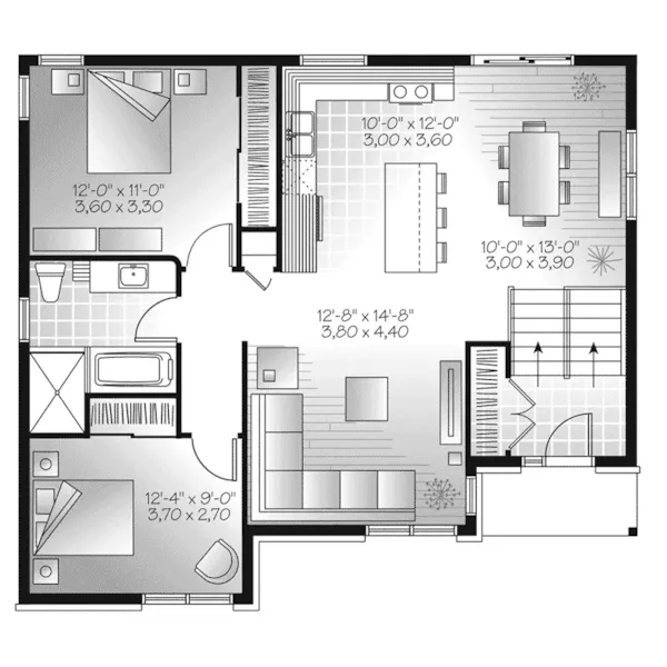 First Floor - Aspendale Hill Contemporary Ranch Home 032D-0914 - Search House Plans and More