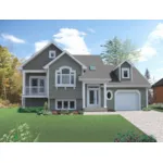 Front of Home - Carling Split-Level Home 032D-0917 - Search House Plans and More