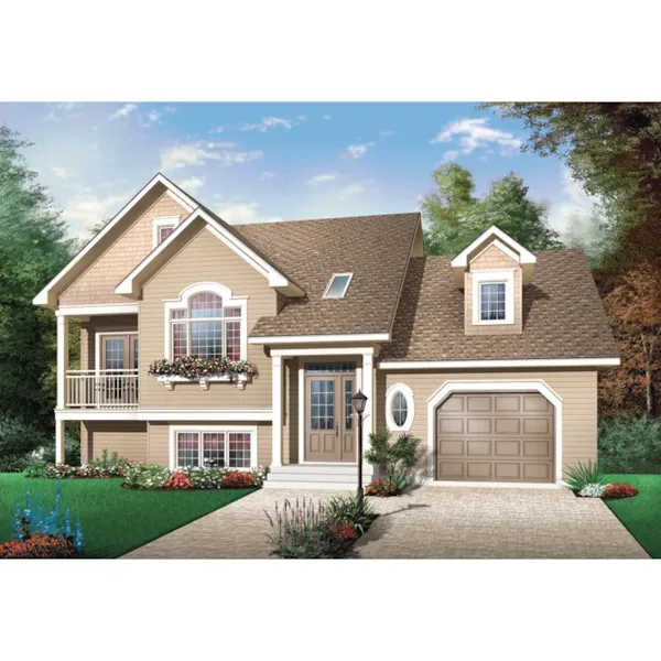 Front Photo 01 - Carling Split-Level Home 032D-0917 - Search House Plans and More