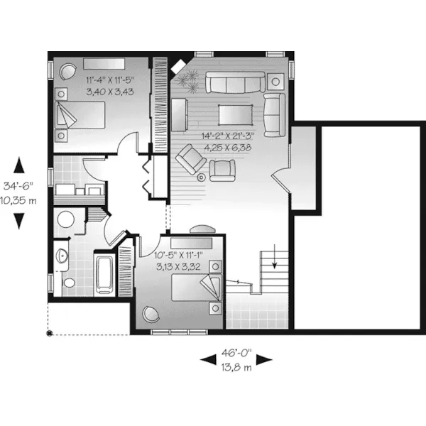 Lower Level Floor - Carling Split-Level Home 032D-0917 - Search House Plans and More