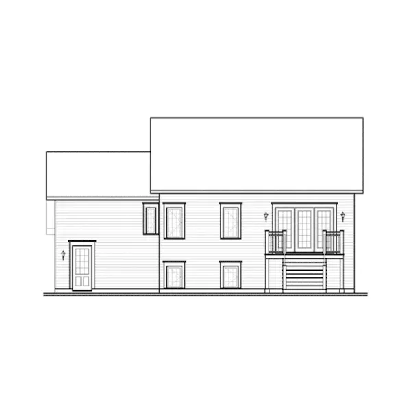 Rear Elevation - Carling Split-Level Home 032D-0917 - Search House Plans and More