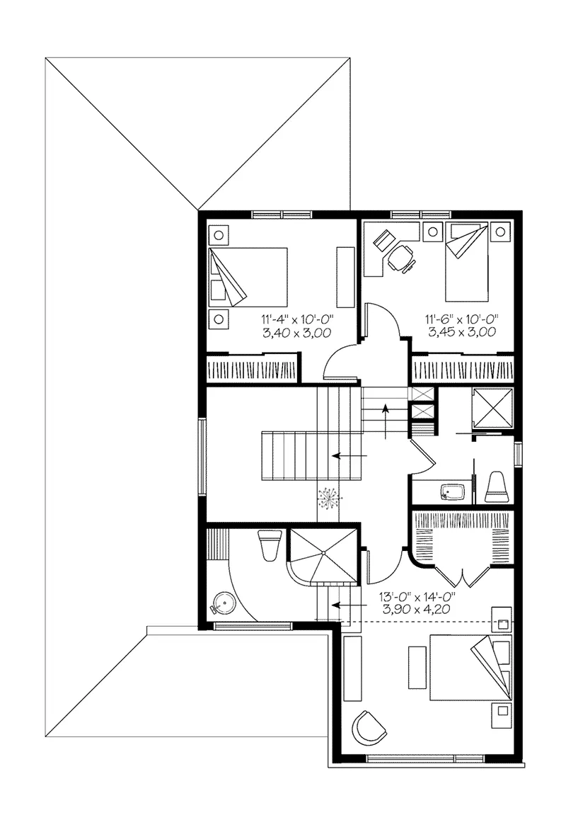 Cabin & Cottage House Plan Second Floor - Gaston Modern Home 032D-0918 - Search House Plans and More