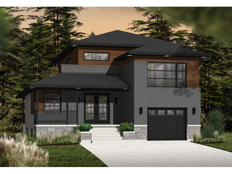 Cabin & Cottage House Plan Front Image - Gaston Modern Home 032D-0918 - Search House Plans and More