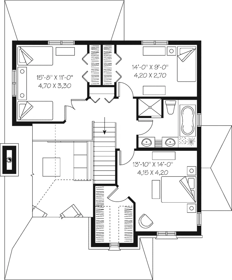 Country House Plan Second Floor - Gaubert European Home 032D-0919 - Search House Plans and More
