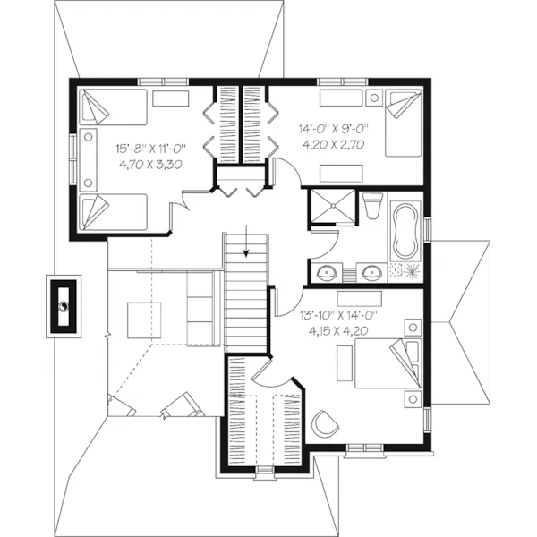 Country House Plan Second Floor - Gaubert European Home 032D-0919 - Search House Plans and More