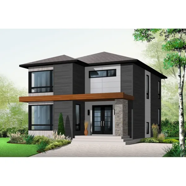 Front Photo 02 - Gilman Modern Home 032D-0921 - Search House Plans and More