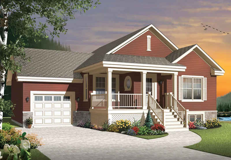 Bungalow House Plan Front Photo 01 - Forest Ridge Path Ranch Home 032D-0928 - Search House Plans and More