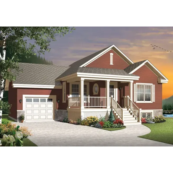 Craftsman House Plan Front Photo 02 - Forest Ridge Path Ranch Home 032D-0928 - Search House Plans and More