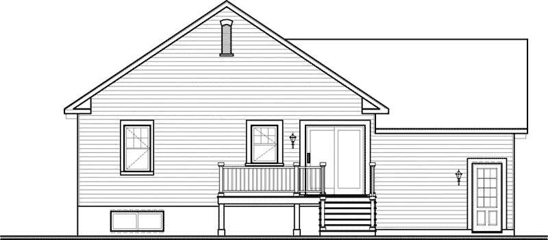 Rustic House Plan Rear Elevation - Forest Ridge Path Ranch Home 032D-0928 - Search House Plans and More
