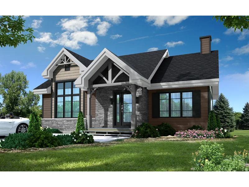 Rustic House Plan Front Photo 02 - Hunters Way Craftsman Home 032D-0932 - Search House Plans and More
