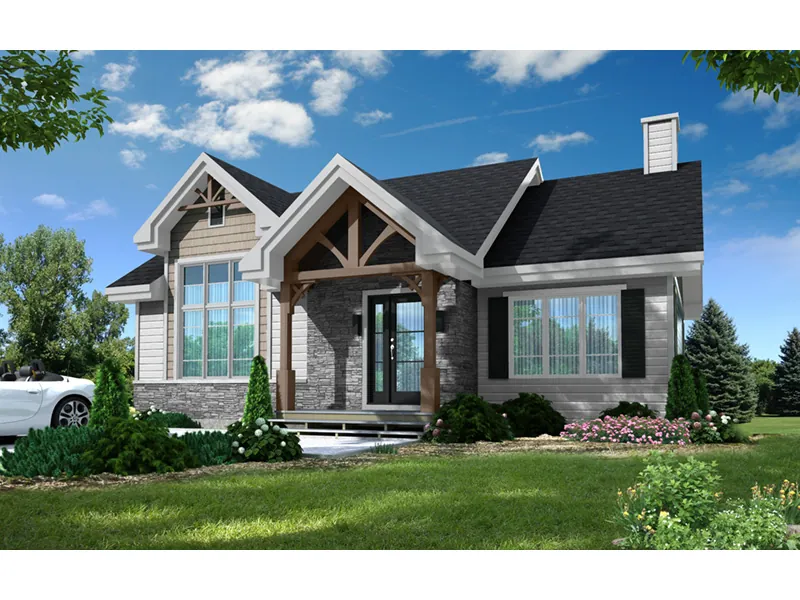 Rustic House Plan Front Photo 03 - Hunters Way Craftsman Home 032D-0932 - Search House Plans and More