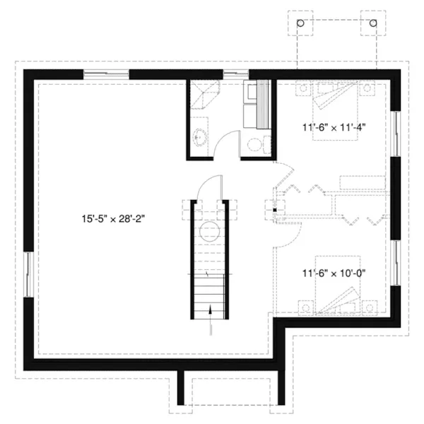 Craftsman House Plan Lower Level Floor - Hunters Way Craftsman Home 032D-0932 - Search House Plans and More