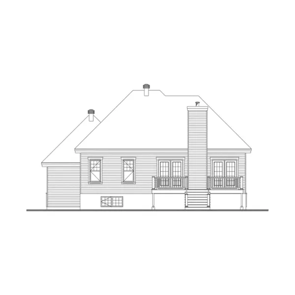 Traditional House Plan Rear Elevation - Hernlake Raised Ranch Home 032D-0933 - Search House Plans and More