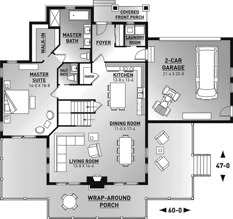 Country House Plan First Floor - Holtshire Craftsman Home 032D-0934 - Search House Plans and More