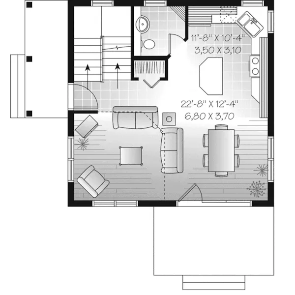 A-Frame House Plan First Floor - Ingleside Prairie Style Home 032D-0935 - Search House Plans and More