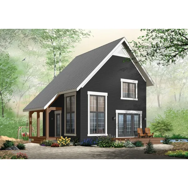 A-Frame House Plan Front of Home - Ingleside Prairie Style Home 032D-0935 - Search House Plans and More