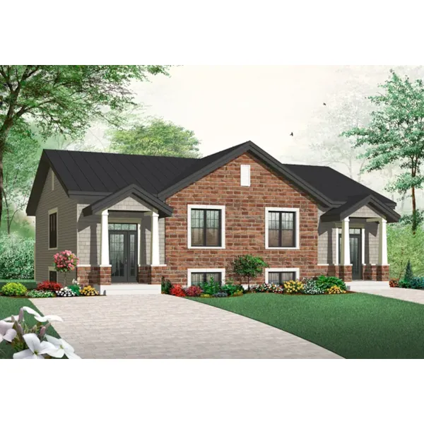 Front of Home - Lucinda Lane Multi-Family Home 032D-0942 - Shop House Plans and More