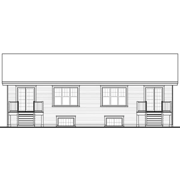 Rear Elevation - Lucinda Lane Multi-Family Home 032D-0942 - Shop House Plans and More