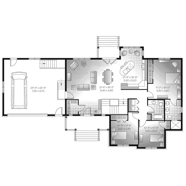 First Floor - Primrose Path Country Home 032D-0943 - Shop House Plans and More