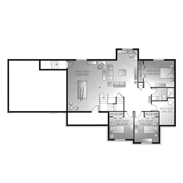 Lower Level Floor - Primrose Path Country Home 032D-0943 - Shop House Plans and More