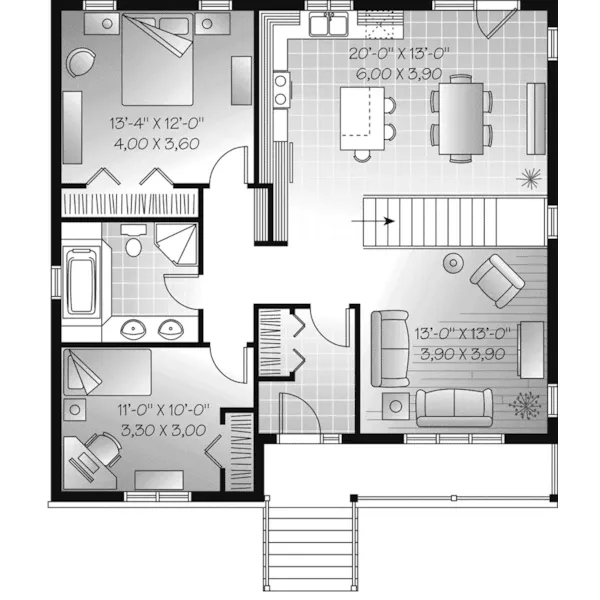 First Floor - Madeira Hill Multi-Level Home 032D-0946 - Shop House Plans and More