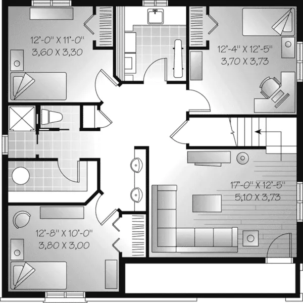 Lower Level Floor - Madeira Hill Multi-Level Home 032D-0946 - Shop House Plans and More