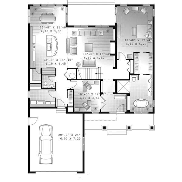 First Floor - Anniston Bay Traditional Two-Story Home 032D-0951 - Search House Plans and More