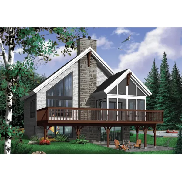 Front Image - Sun Stream A-Frame Home 032D-0956 - Shop House Plans and More