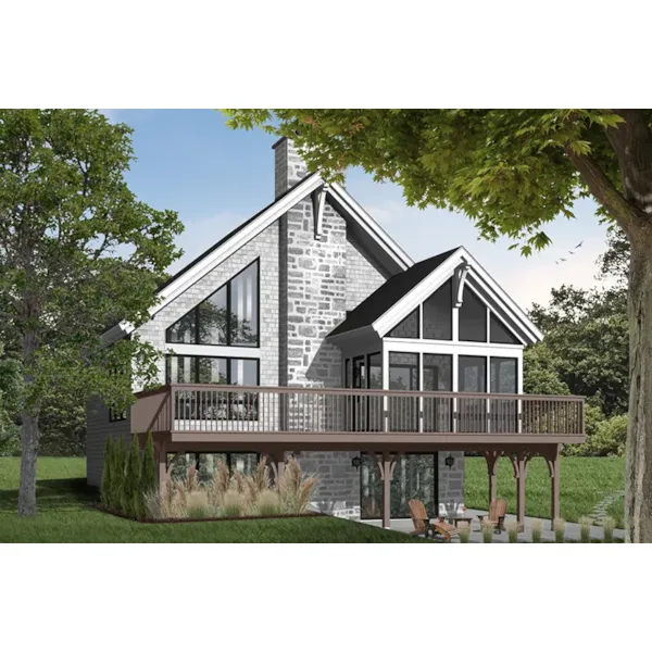 Front of Home - Sun Stream A-Frame Home 032D-0956 - Shop House Plans and More