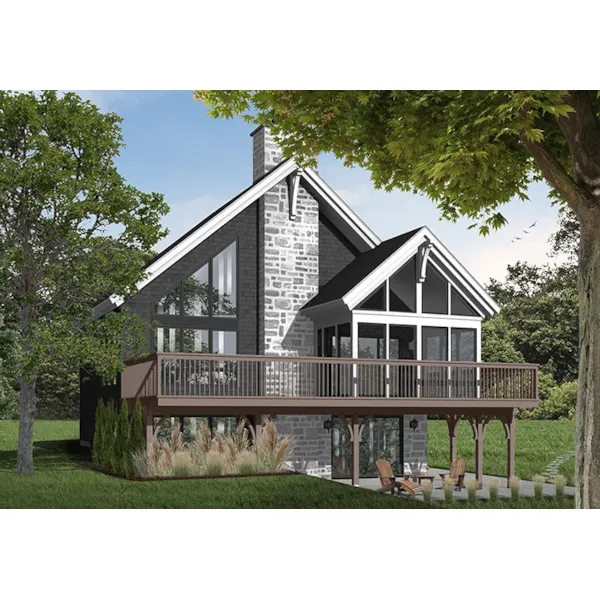 Rear Photo 01 - Sun Stream A-Frame Home 032D-0956 - Shop House Plans and More